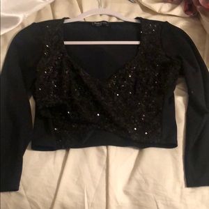 Bebe black sequence shirt